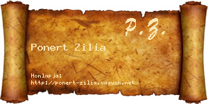 Ponert Zilia névjegykártya